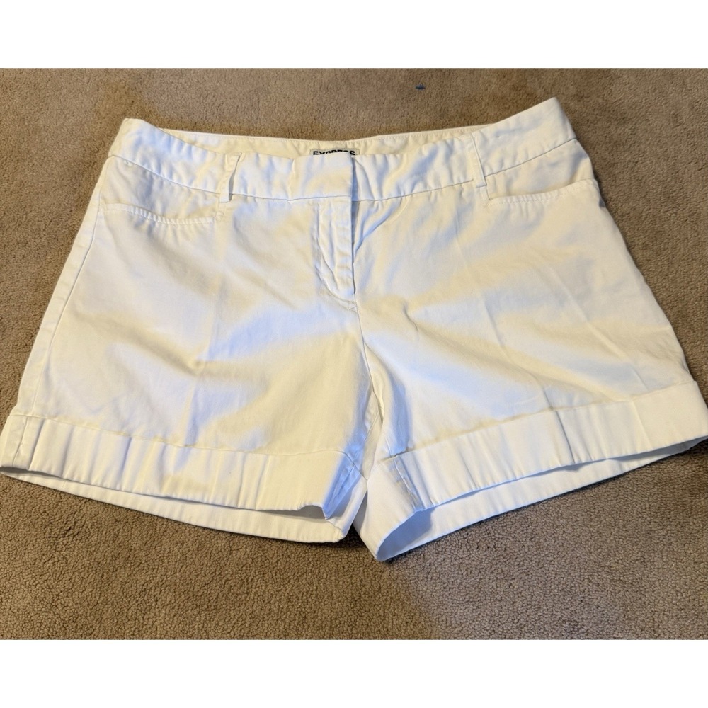 EXPRESS Editor Tailored White Ivory Shorts High Rise Preppy Chic | Women's Sz 8